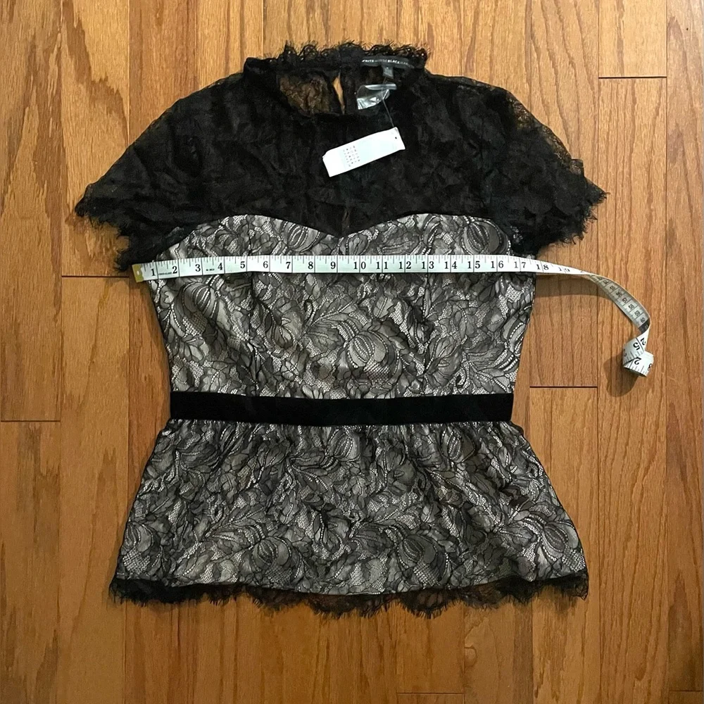 White House Black Market- Elegant Black Lace Top Size‎ 8